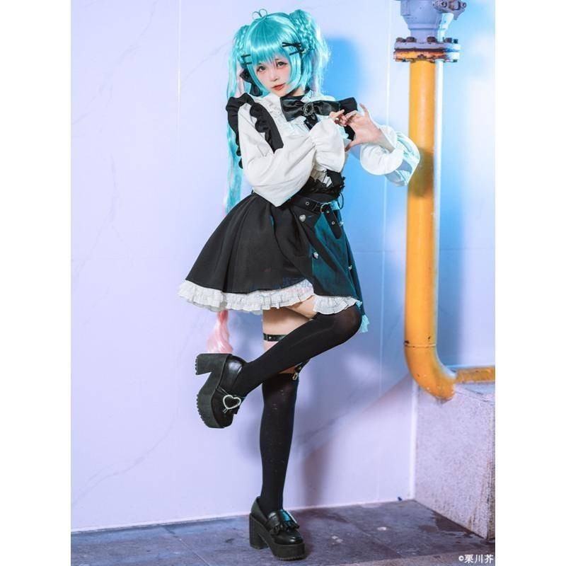 Hatsune Miku cos lace suspender skirt cosplay Jirai kei Lizlisa JK ...