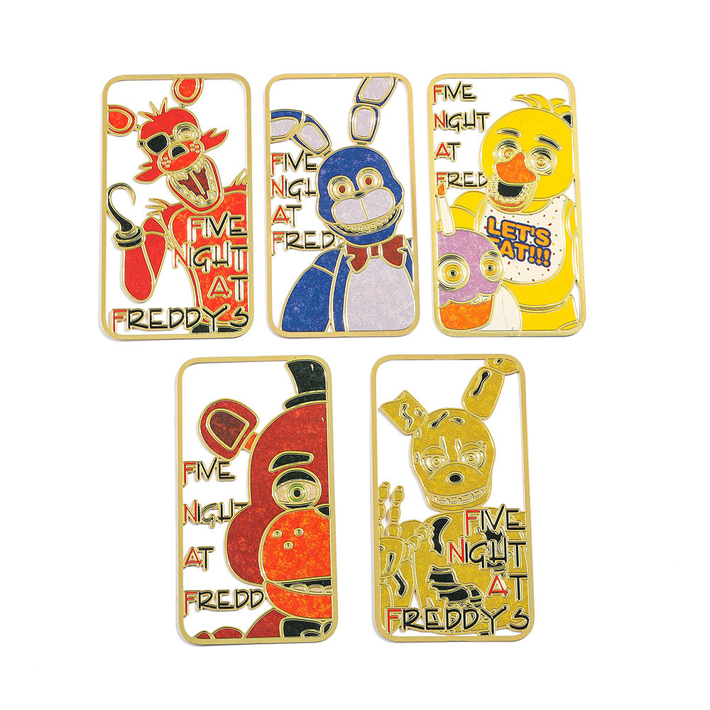 FNAF Creative Metal Bookmarks Funny Five Night at Freeddys Figure Card ...