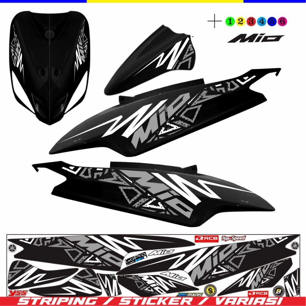 Elegant STRIPING Sticker ALL MIO/MIO OLD Motorcycle Variation Sticker ...