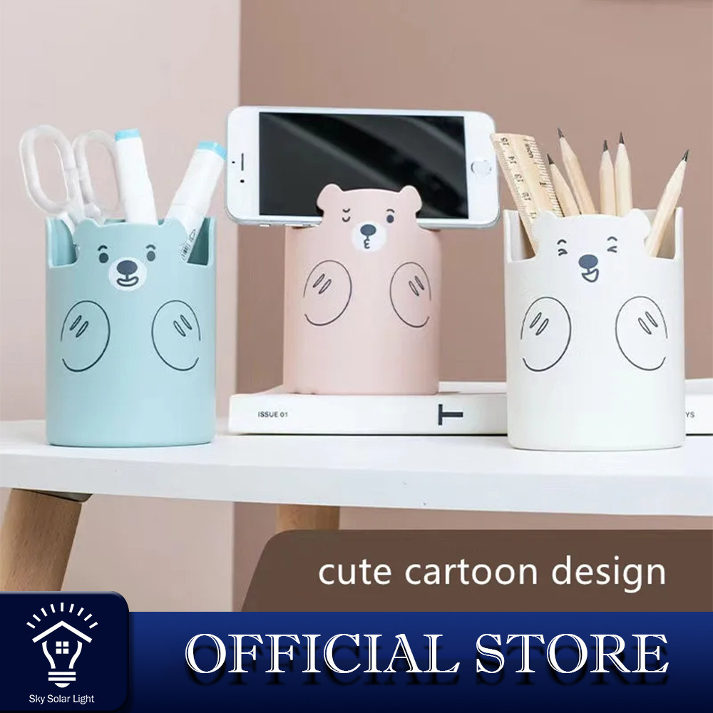 SKY Cute Cartoon Bear Pen Holder Desk Organizer 1pc (Random Color ...