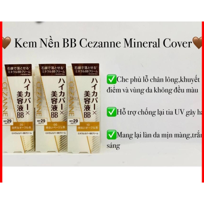 Cezanne Mineral Cover BB Cream – 30 G, Farbe 10 Light Ocher, Für Einen Natürlichen Teint