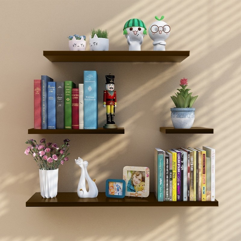 4PCS Wall Mounted Wooden Shelf Wall Book Shelf Home Decor Floating ...