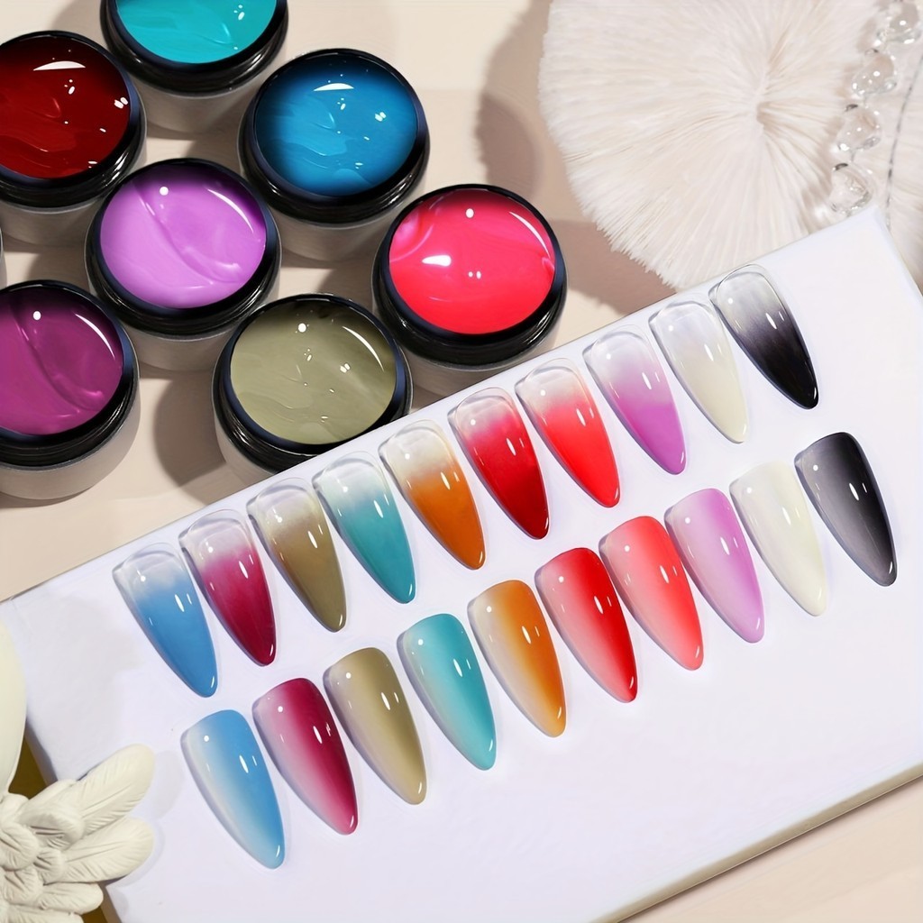 12 Colors Pat Painting Gel Nail Polish for Art Design - Soak Off UV LED ...