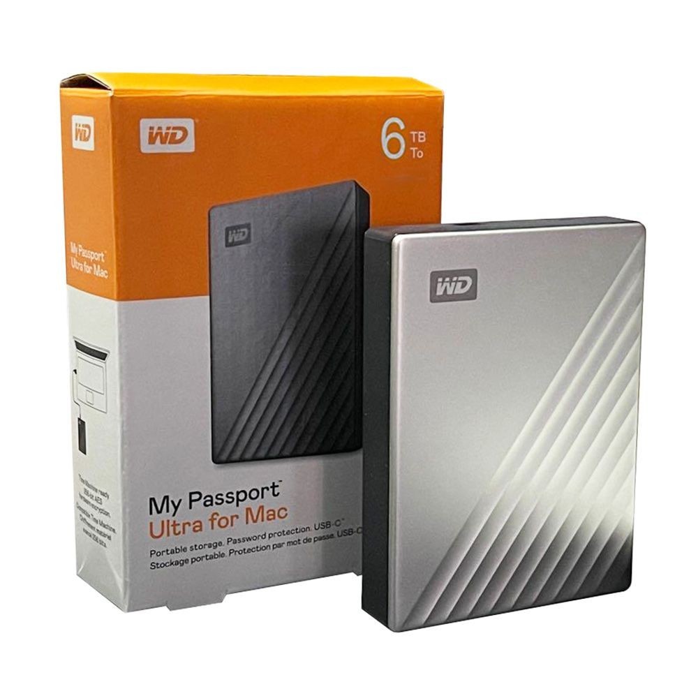 Western Digital 6TB WD My Passport Ultra for Mac (Silver) USB-C ...