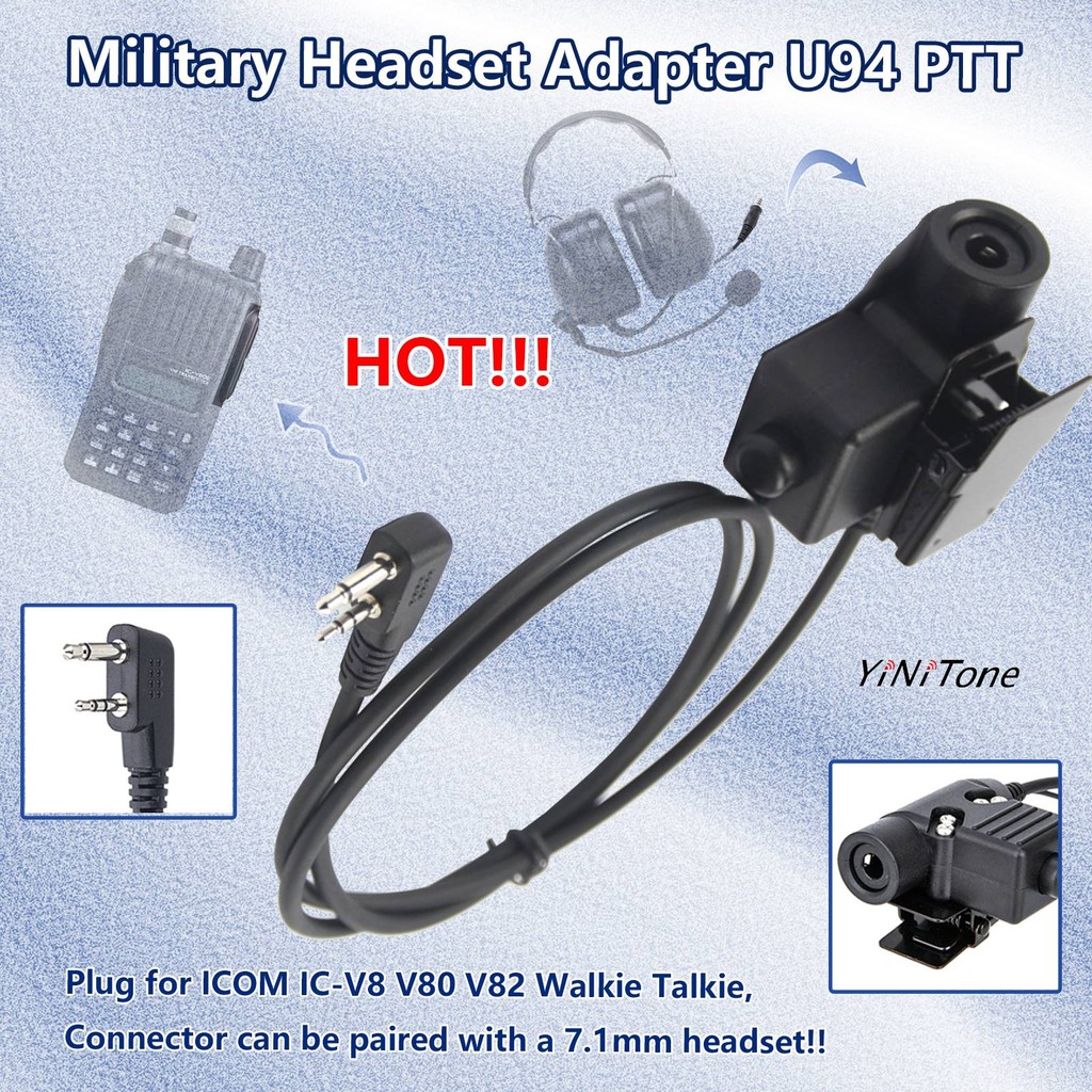 High Strength U94 PTT for ICOM IC-V8 V80V82 Two Way Radio Standard 7 ...