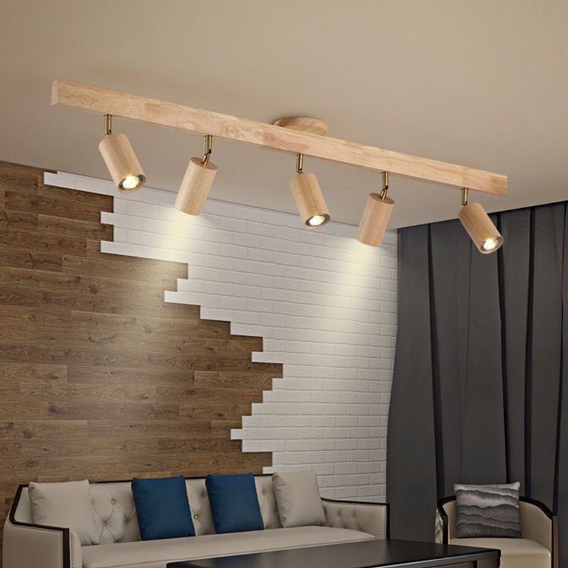 [360 ° Track Light] Wooden Track/E27/Hall/Pipe Light/Ceiling/Spotlight ...
