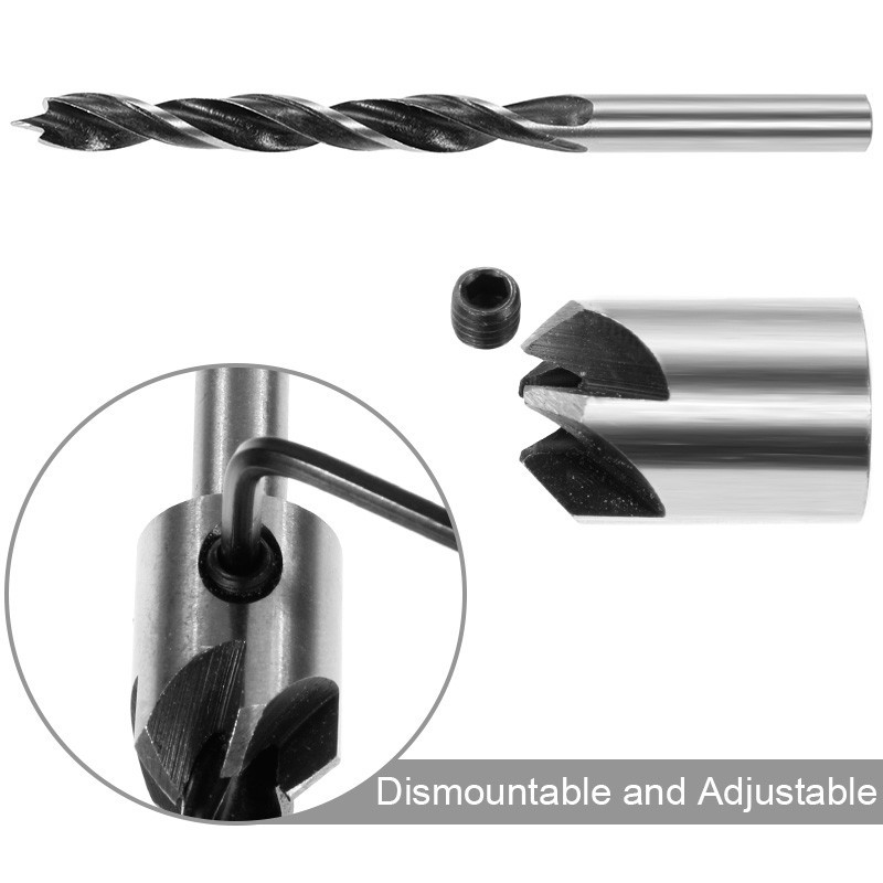 7Pcs Carpentry Drill Bit HSS Flute Countersink Drill Bit Set Chamfer ...