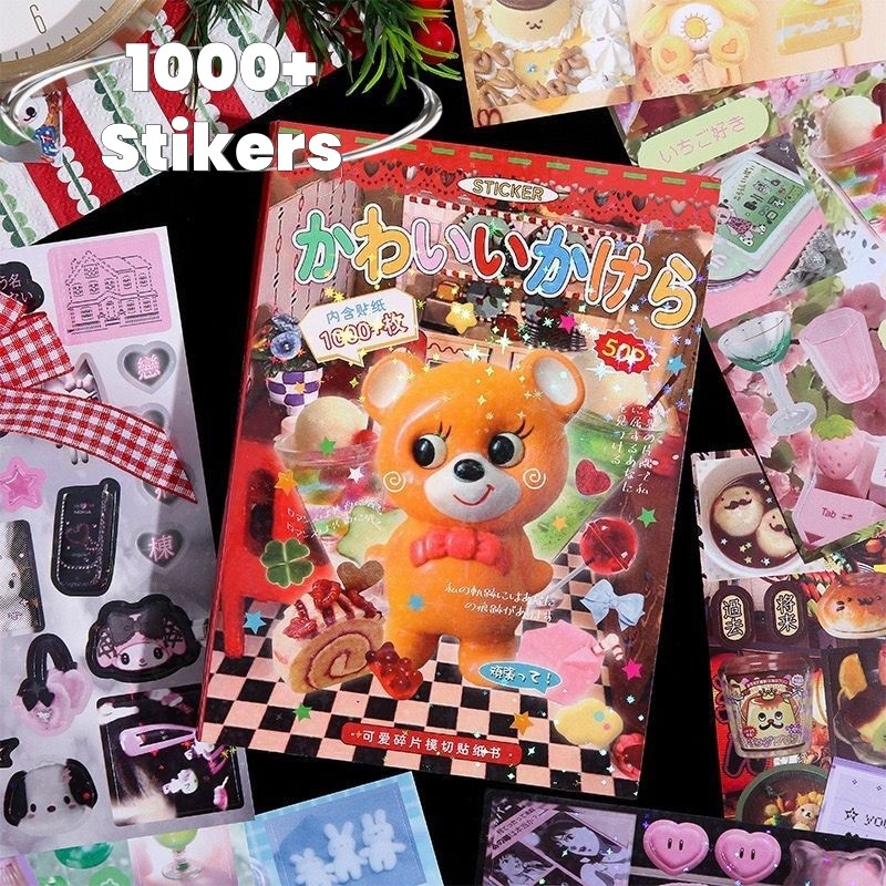 Cute 50 Sheets/Piece Cut Stickers Book 1000+ Japanese Style DIY ...