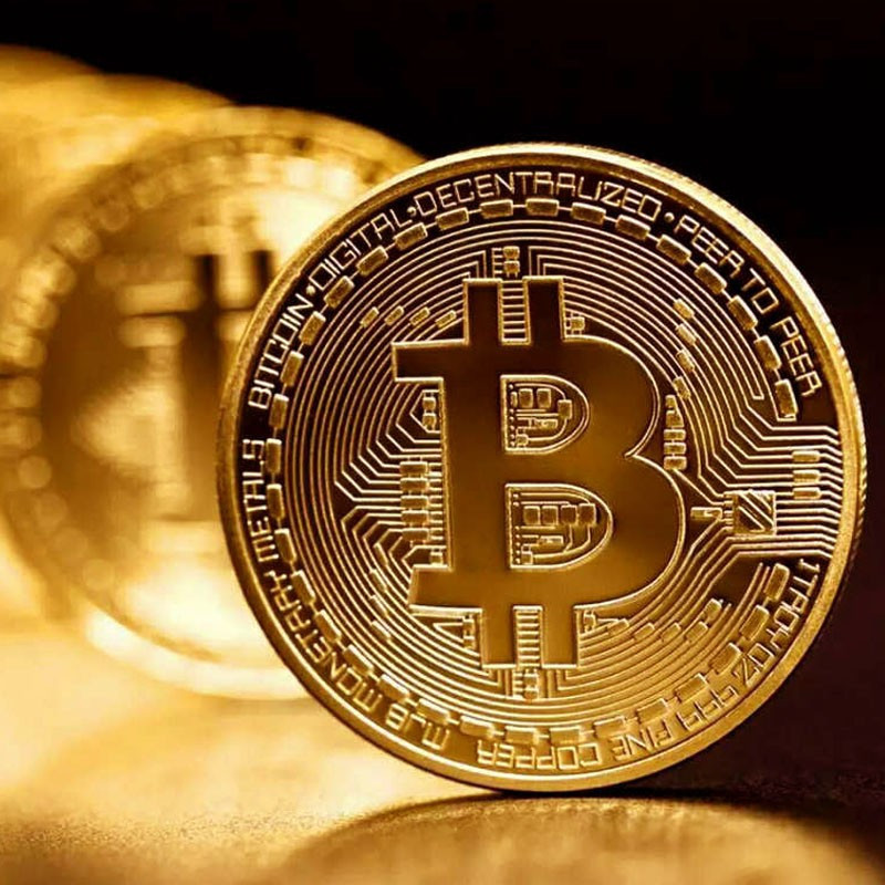 New Bitcoin Collection of BTC Token Miner Cryptocurrency, Gold Plated ...
