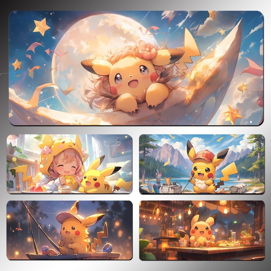 Pikachu Mouse Pad Large Baokemeng Cartoon Cute Game Keyboard Pads ...