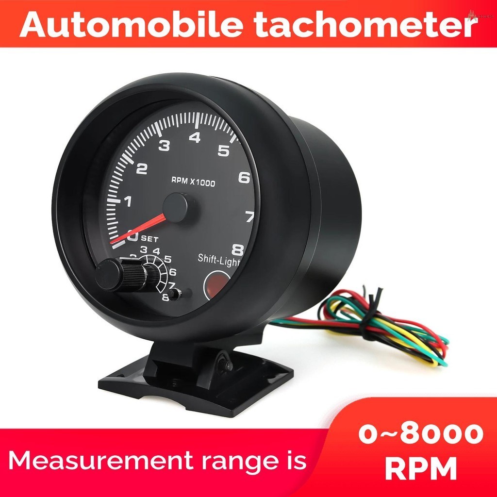 【LOCAL】3.75'' Car Universal Black Tachometer Gauge Blue Inter Shift ...