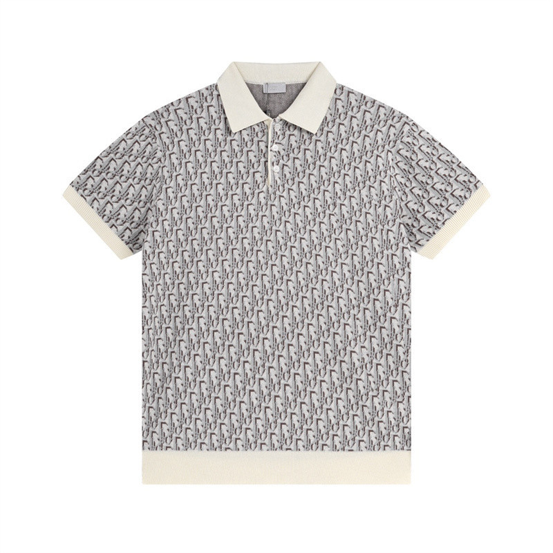 New Trendy Classic Style Jacquard Knit Polo Shirt JSRE | Shopee Philippines