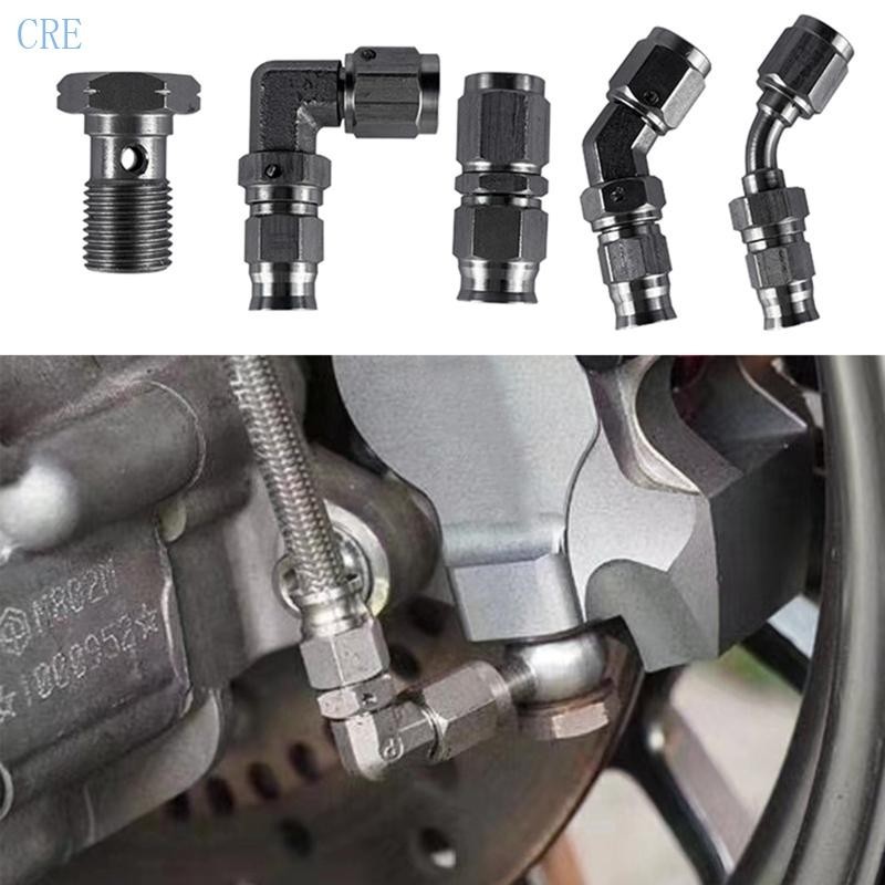 PTFE Oil Fuel Hose Fitting Adapter 0 45 90 180 Degree PTFE Pipe Connector AN4 AN6 AN8 AN10 Reusable Hose End Fitting Adapter - 34
