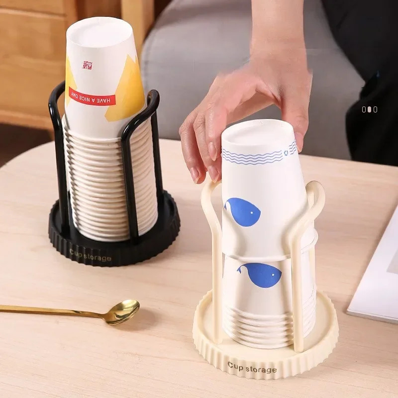 Disposable Cup Storage Holder Rack Shelf Multifunctional Desktop Cup ...