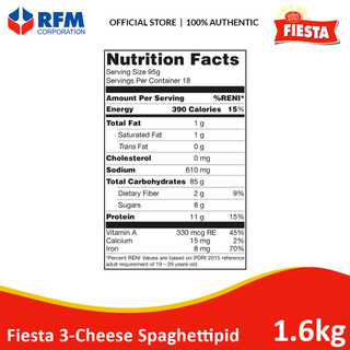 Fiesta 3-Cheese Spaghettipid 1.6kg: Fiesta Spaghetti Pasta + Fiesta 3 ...