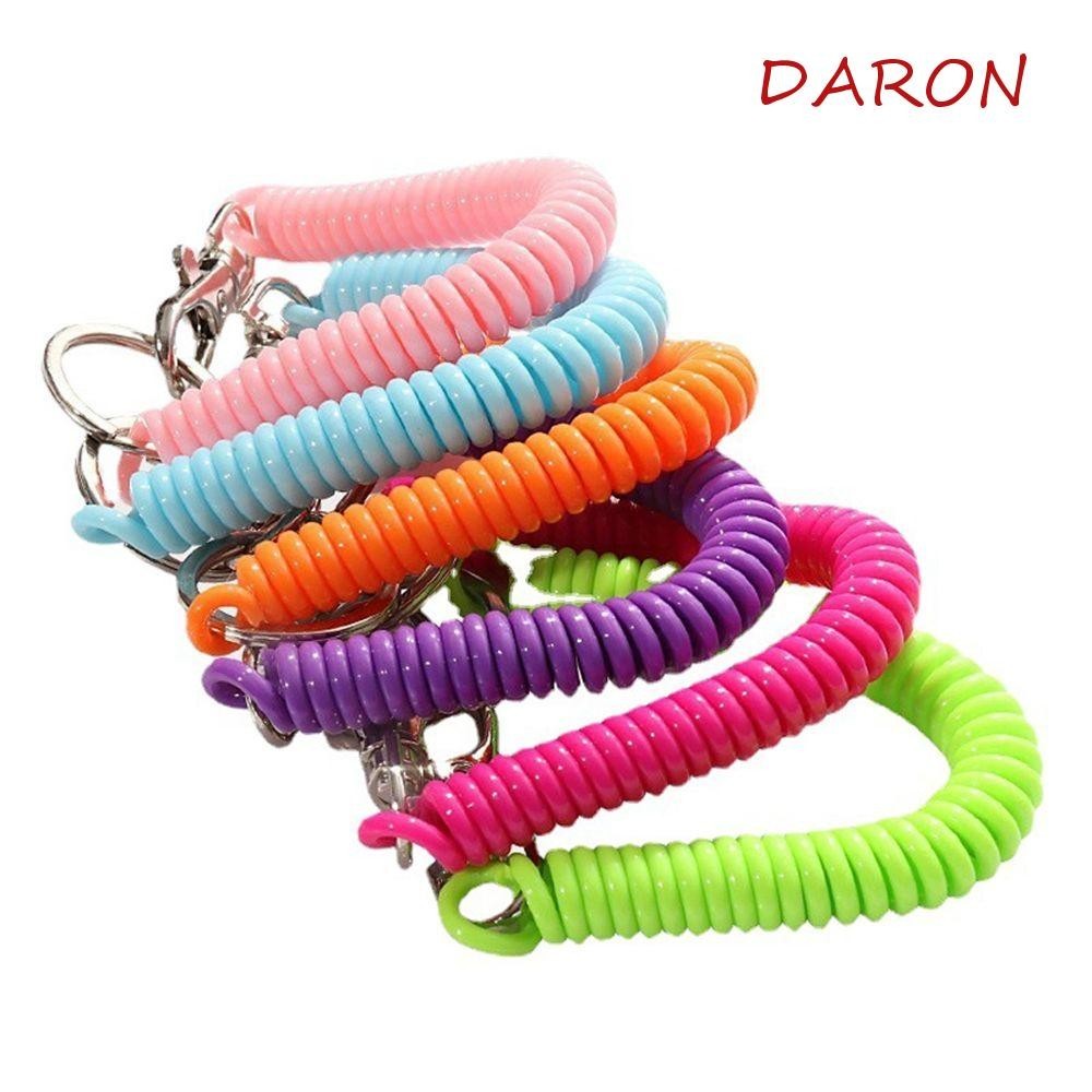 DARON Spiral Stretch Keychain Metal Carabiner Unisex 11cm Wrist Coil ...