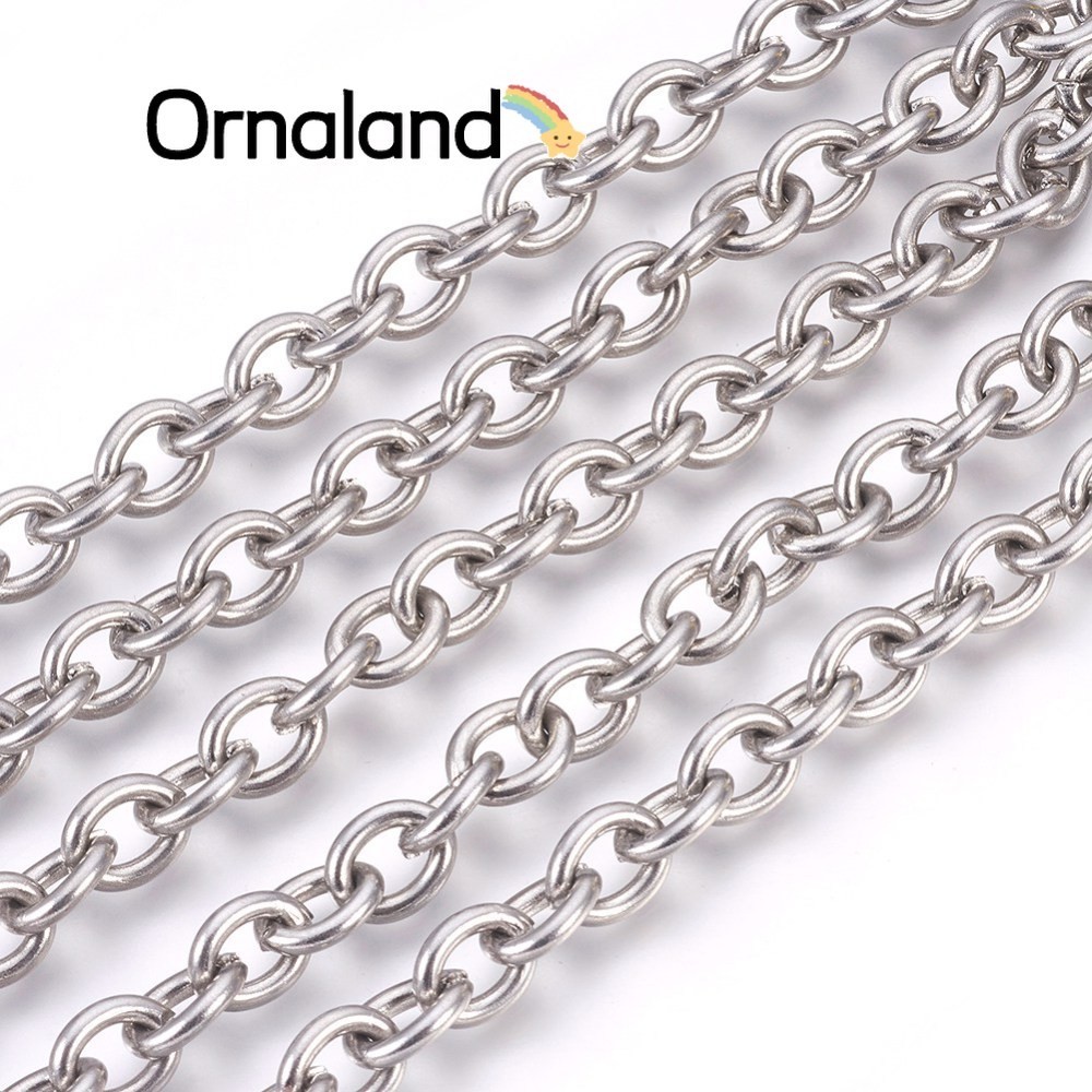 1m 3.28 Feet 304 Stainless Steel Cable Chains Unwelded Oval Stainless ...