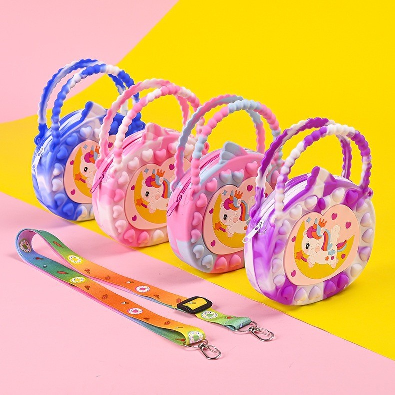 Jelly rubber pop it Sling Bag For Girls happy day model | Shopee ...