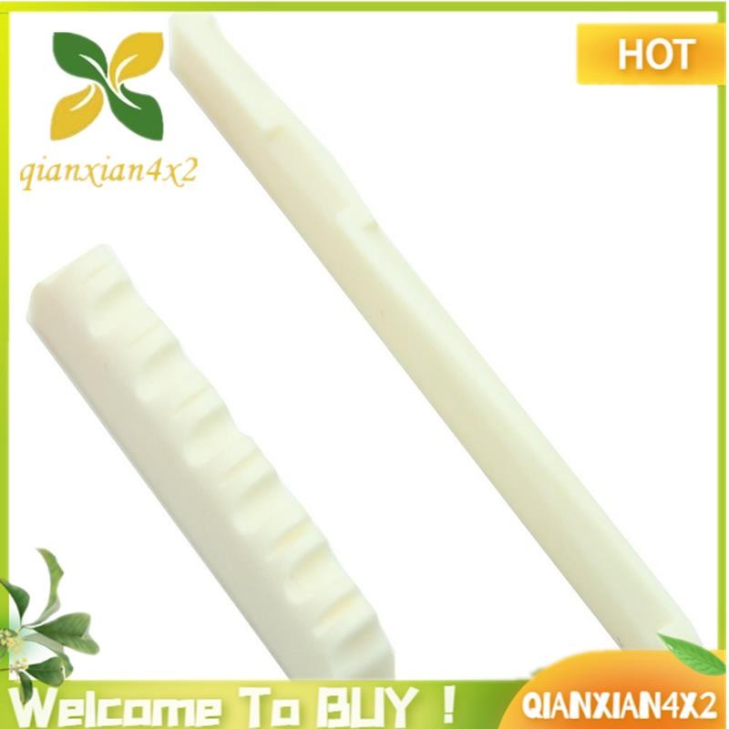 Takamine 6 String Acoustic Electric Guitars Genuine Ivory Buffalo Bone Guitar Bridge Saddle & Slotted Nut - 6 String Acoustic Acoustic Guitar Bridge - Foto 3