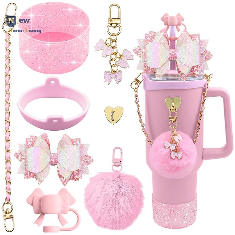 8PCS Stanley Cup Accessories Set Including Silicone Straw Topper Cover Cap And Boot