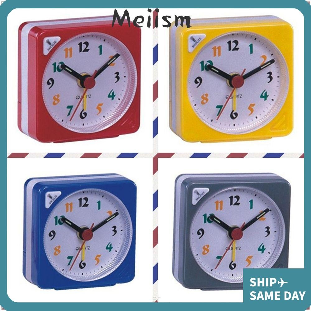 MEIISM Bedside Clocks Simple Travel Alarm Clock No Tick Number Clock ...