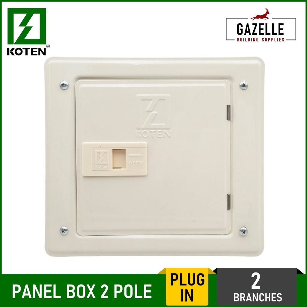 Koten Economy Panel Box 2 Pole Plug In 2 Branches | Shopee Philippines