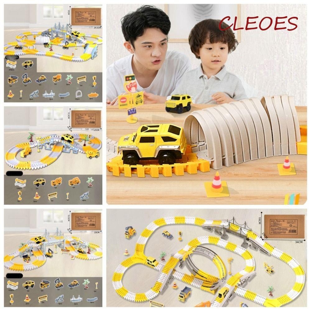 CLEOES DIY Car Track Racing Toy, Track Car Toy Track Children Racing ...