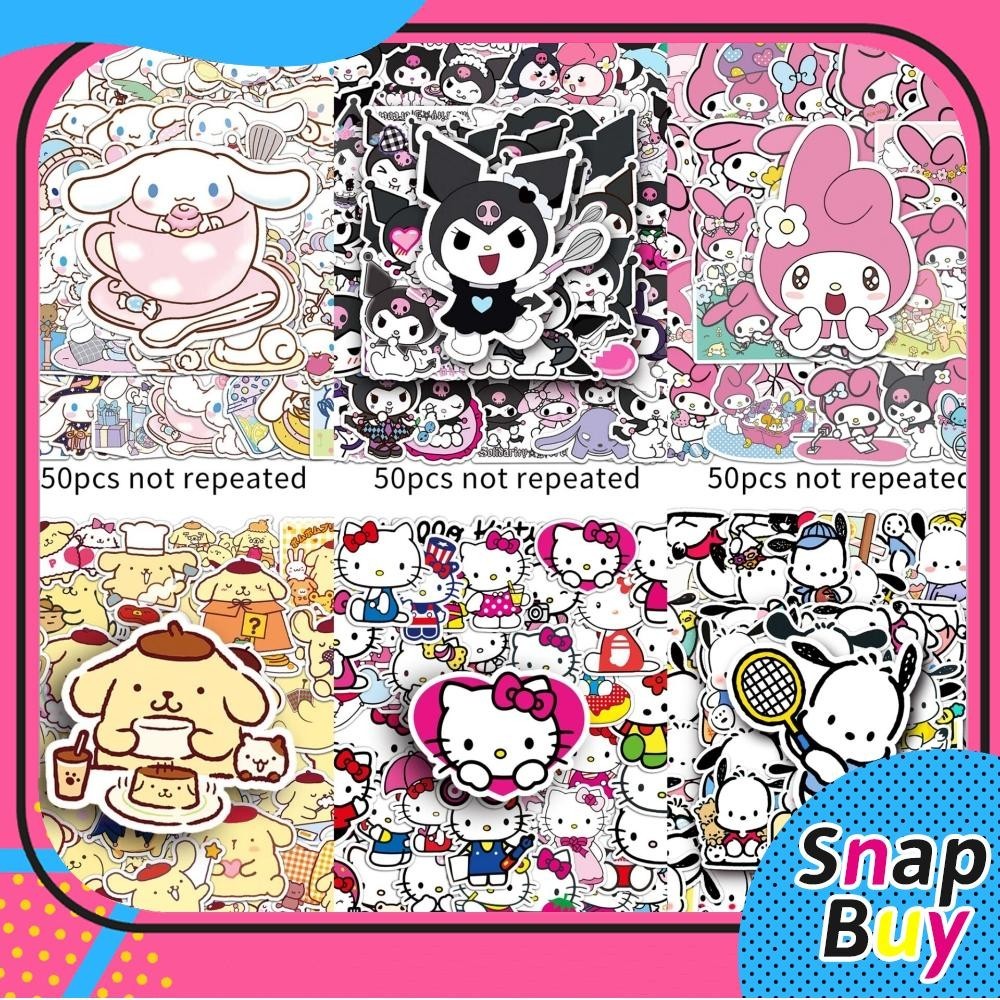 50Pcs Sanrio Character Stickers Anime DIY Fashion Mixed Doodle Decals ...