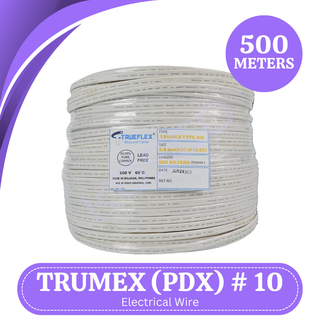 Kosco Trumex PDX # 10 Electrical Wire 500 Meters Per Roll Cheap ...