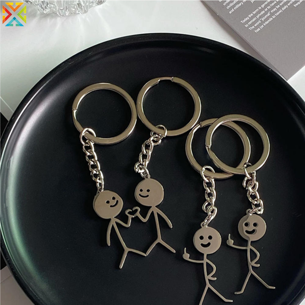 Fun Stick Figure Couple Keychain Ins Personality Cute And Funny Student ...