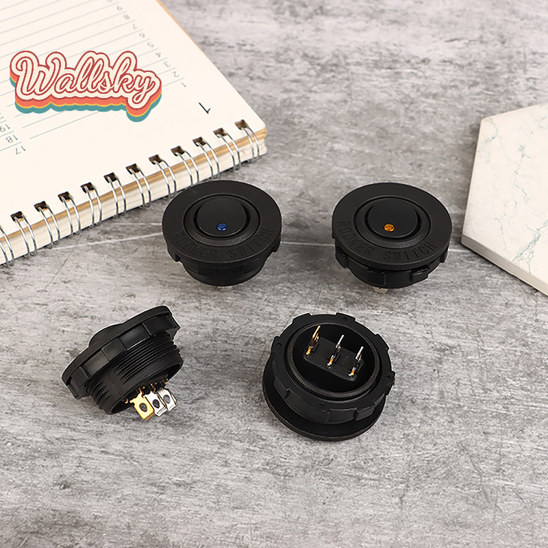 Wallsky> ON/OFF Round Rocker Toggle Switch 3 Pin LED Switch 12V 20A Car ...