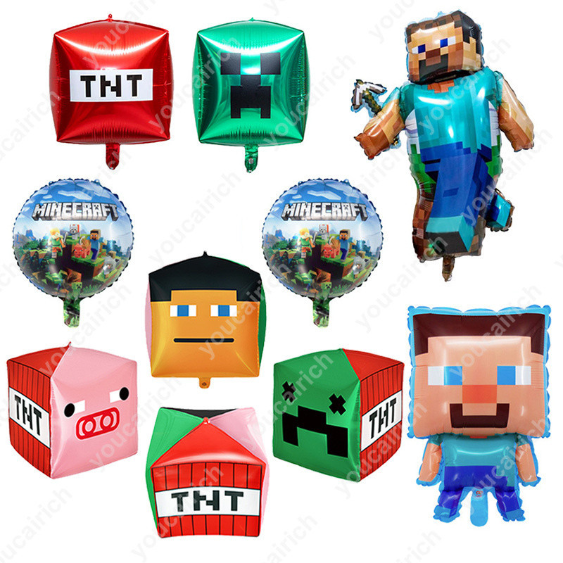 Minecraft Birthday Party Theme Foil Balloon Steve Shape Balloon For ...