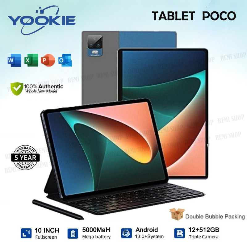 Tab POCO 12+512GB 10inch Gaming Tablet Original Smart Dual Sim Card 5G ...