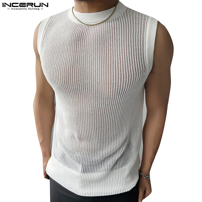 Men's Striped Round Neck Tank