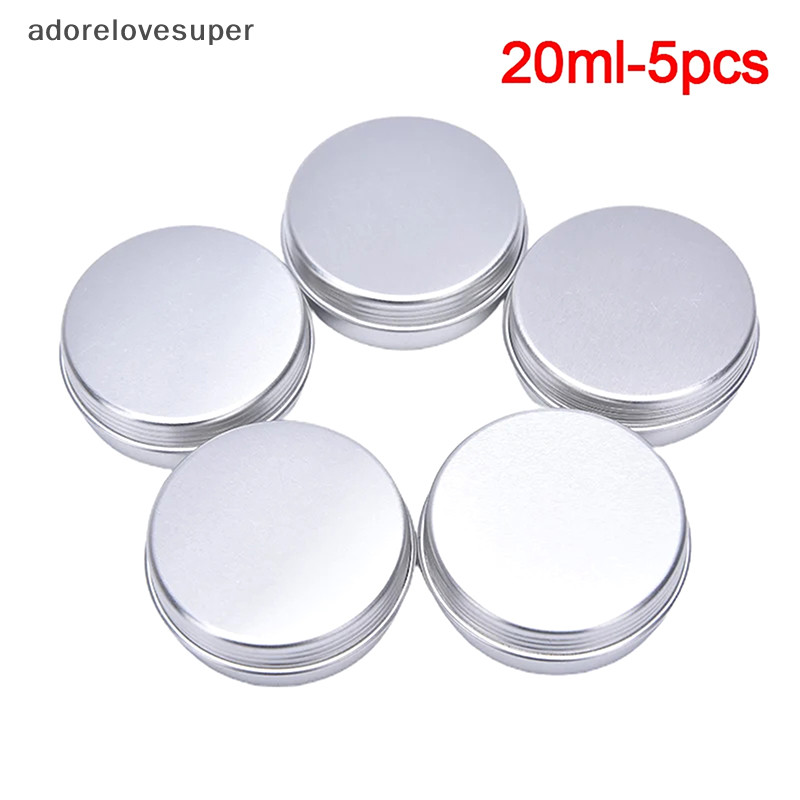 Ad1ph 5pcs Aluminum Mini Round Tin Metal Container Bottles Storage Jar 