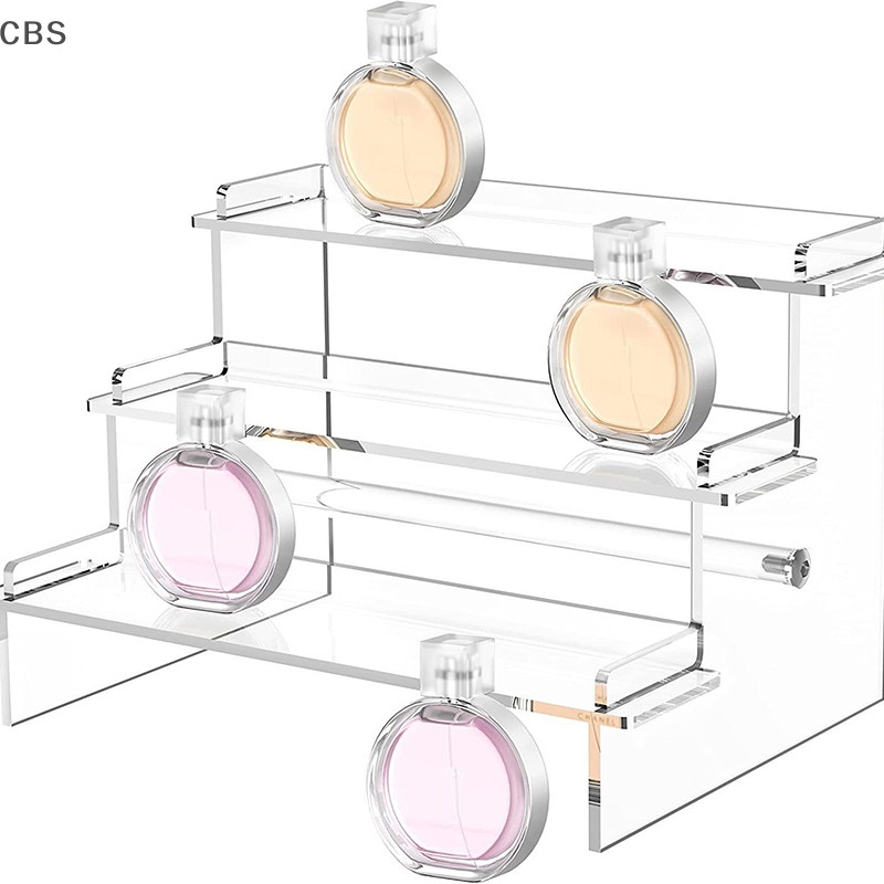 CBS Acrylic Display Shelf Transparent Ladder Makeup Pottery Doll ...