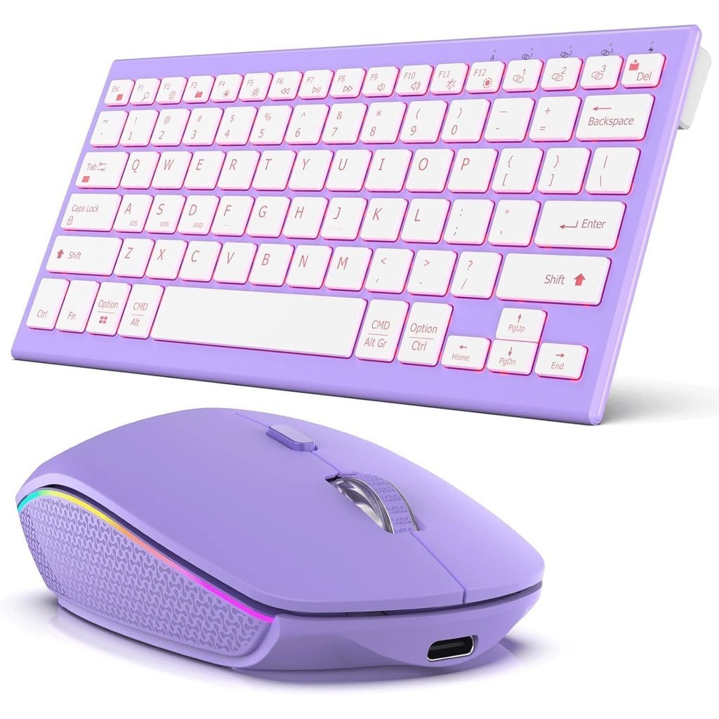 Jomaa Backlit Wireless Keyboard Mouse Set Ultra Slim Bluetooth 2.4G