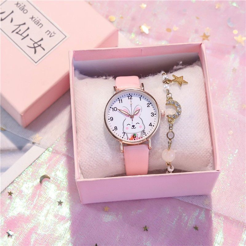 Children's Watch Girl Fresh Cute Rabbit Cartoon Primary School Student ...