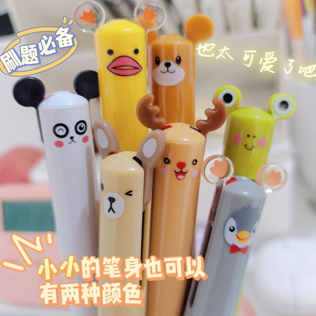 Two-Color Ballpoint Pen Ear Pen Stylish Pen Cute Cartoon Press Multi ...