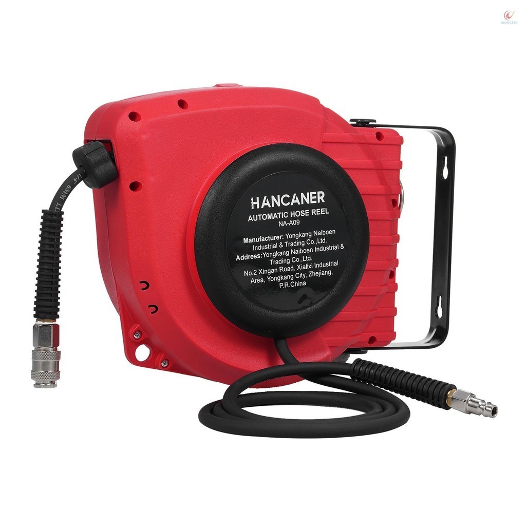 Nancy 15+1.5m Compact Telescopic Air Hose Reel with Couplings Spring ...