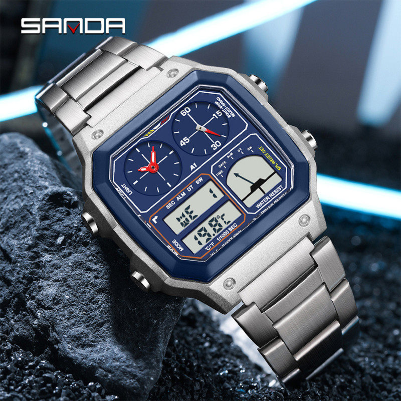 SANDA Dual Strap Multi Screen Personalized Cool Sports Waterproof Night ...