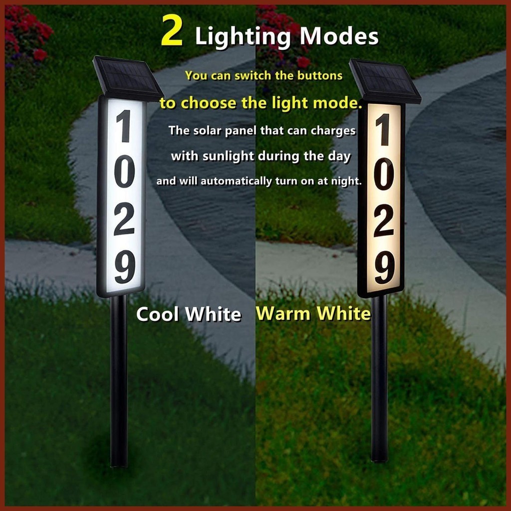 Solar House Numbers Solar Powered Lighted House Numbers Adjustable ...