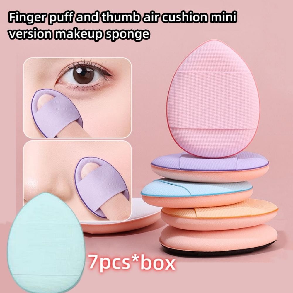 7PCSMultiple types Mini Finger Sponge Makeup Powder Puff Wet And Dry ...