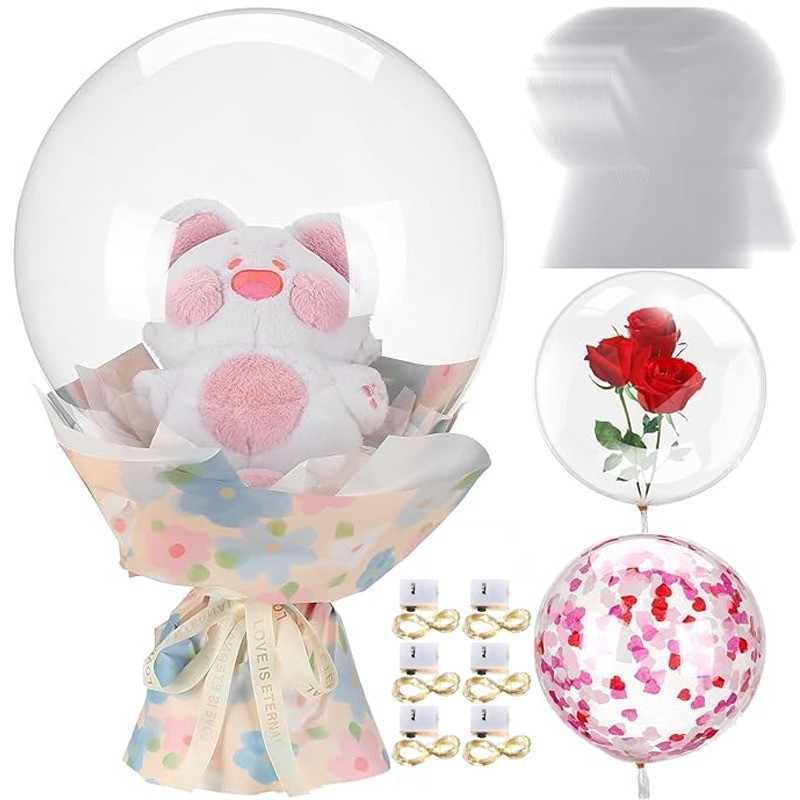 LED Light Up BoBo Balloon Without Stick / DIY Clear Inflatable Balloons ...