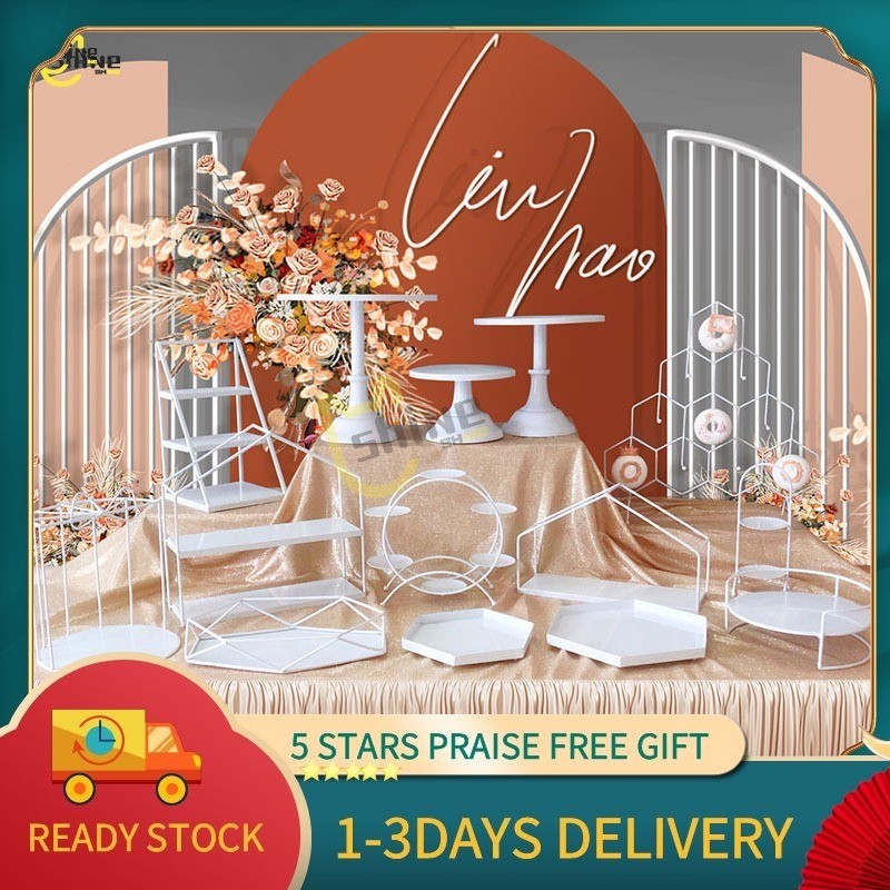 【In stock】8PCS Dessert Stand Set Wedding Decoration Set Buffet Cold Tea ...