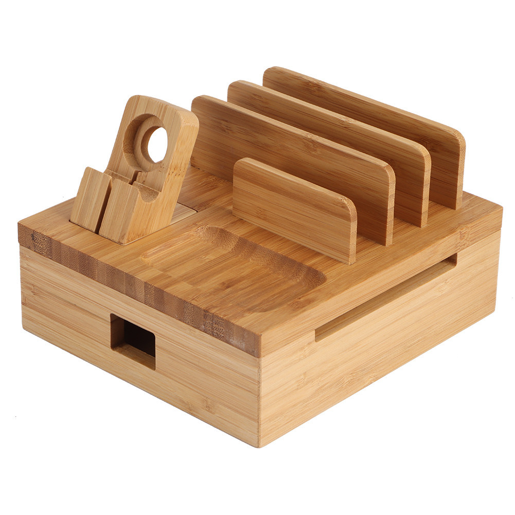 Bamboo Multiple Layer Digital Electronic Bracket Mobile Phone Charging ...