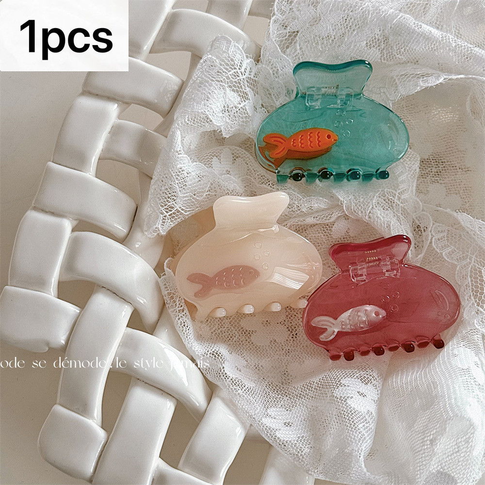 Creative Transparent Fish Tank Clip Hair Clip Cute Animal Small Fish ...
