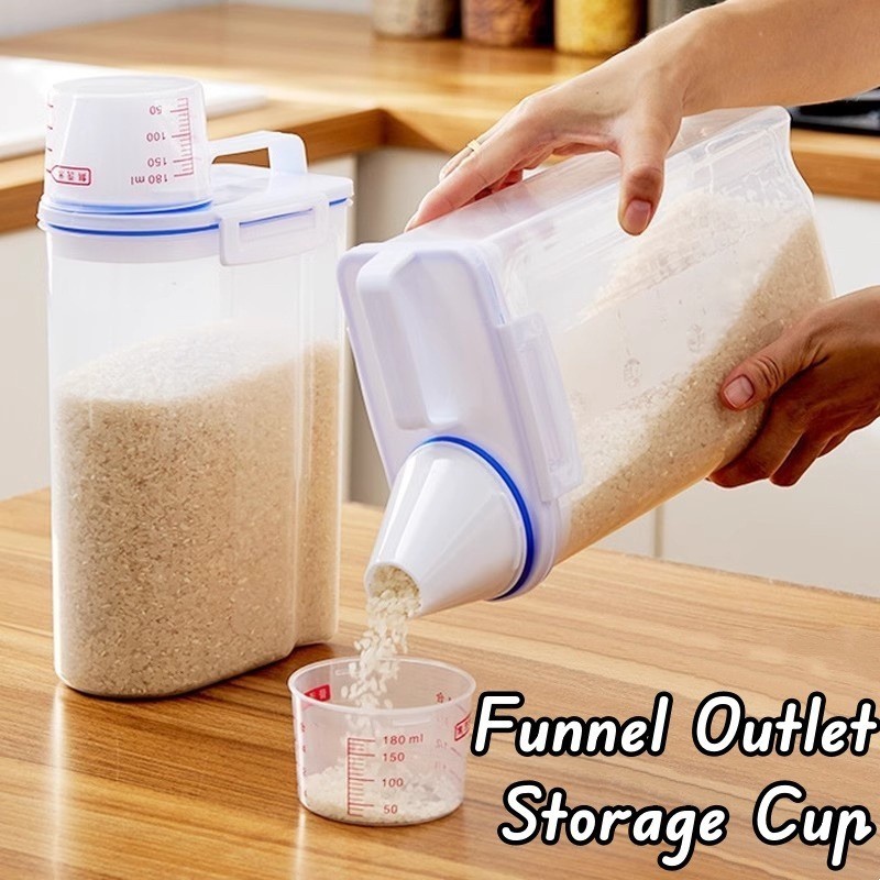 Food Storage Container Airtight Moisture-proof Fresh-keeping Can Grain ...