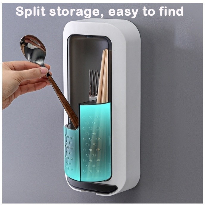 LOYO 【COD】Rotating Utensils Spoon Fork Holder Storage Drainer Sticker ...