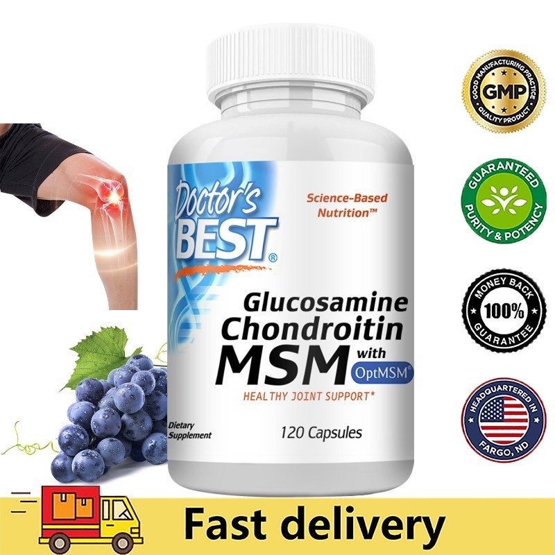 Doctor's Best Glucosamine Chondroitin MSM with OptiMSM, Joint Support ...